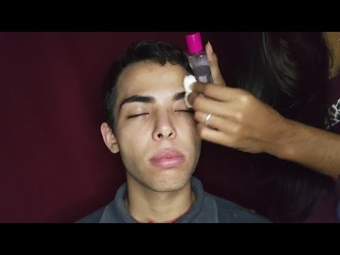 ASMR TIRANDO A MAQUIAGEM DO MEU NAMORADO/ ASMR APLICADO
