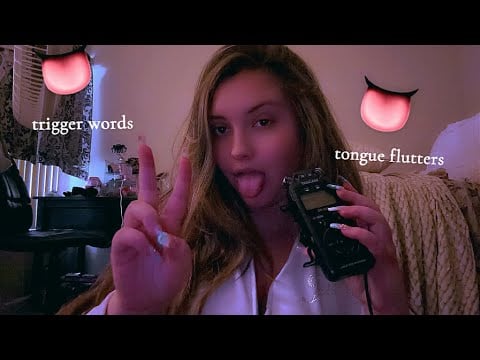 TURNING TRIGGER WORDS➡️TONGUE FLUTTERS~ASMR tongue fluttering, word rep, mouth sounds + more!!! 