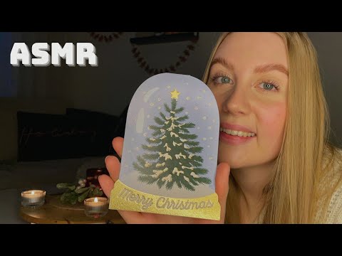 ASMR SUOMI | Kuiskailua ja kysymyksiä joulukorteista | show & tell, yliselitystä, naputtelua