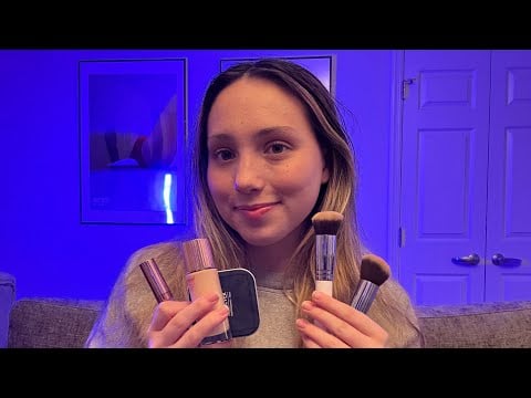 Bestie does your makeup 💅🏻😴 (face brushing, layered sounds, personal attention)