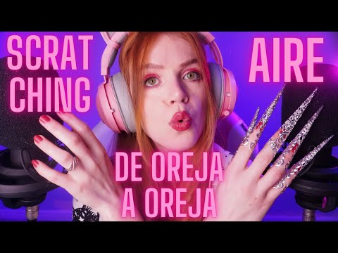 ASMR CON MUCHO AIRE RASCANDO LOS MICROS DE OREJA A OREJA