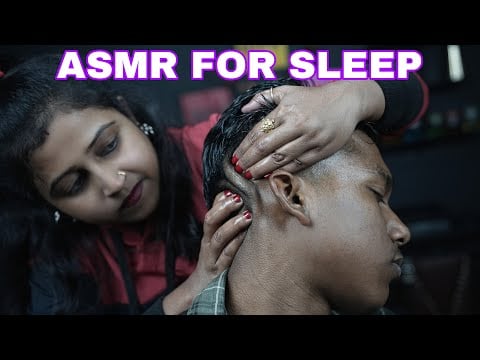 Lady Barber Chaitali Doing Super Sleepy Head Massage With Pure ASMR Sound | Scratching And Tapping