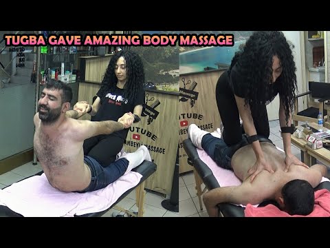 TUGBA GAVE AMAZING BODY MASSAGE &BACK CRACK& foot, leg, back, elbow, neck, arm, sleep massage #asmr