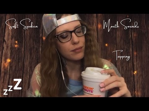 Karuna Satori ASMR Dunkin Donuts Coffee Compilation | Mouth Sounds, Tapping, Whispering, Soft Spoken