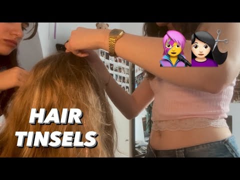ASMR | giving each other HAIR TINSELS ✨🪩 (part 1) 💖