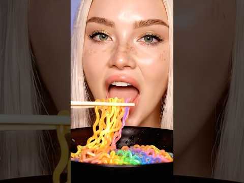Are These Rainbow Noodles Even Real 🌈🍜 ASMR Test