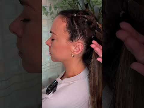 ASMR Lolla Bubble Braid Hair Styling 💜 #asmr #asmrsounds #asmrrealperson #asmrhaircare #asmrhair