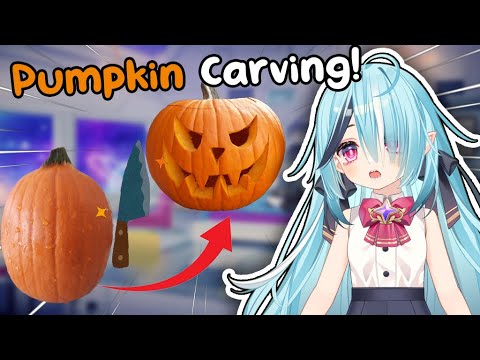 【PUMPKIN CARVING HANDCAM】Creating a Halloween child together 🎃