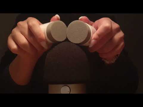 asmr intense mic brushing + sponges with foam cover (no talking)