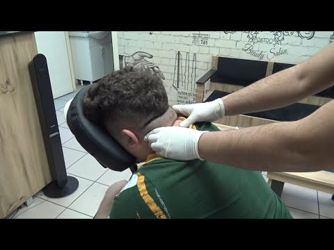 ASMR TURKISH BARBER CHAIR MASSAGE + chair, back, neck, head, sleep massage therapy + sandalye masajı