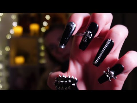ASMR intense mic scratching and visuals 💅🏻🖤🎧