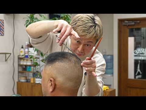 💈(ASMR) A Master at Work – Japanese Komatsugari Haircut by 20-Year Veteran Barber