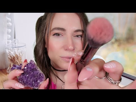 ASMR - Doing Your Makeup with Crystals - (Layered) Reiki & Makeup Application