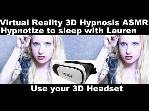 Virtual Reality Hypnosis on 3D Headset; Blonde girl hypnotize you to sleep ASMR