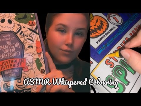 ASMR Nightmare Before Christmas Colouring (whispered w/ mouth sounds)