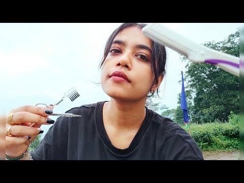 ASMR HINDI- Indian Girl Doing Your Eyebrows |Outdoor ASMR [PERSONAL ATTENTION]