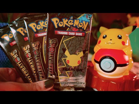 Opening Pokemon Celebrations | ASMR Relax Crinkles and Cards Sounds