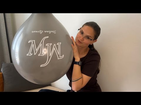 ASMR - Blowing and Playing with GREY MW Balloon - Giant Balloons 🎈❤️