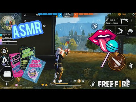 ASMR JUGANDO FREE FIRE + COMIENDO PALETA 🍭 MOUTH SOUNDS LOLLIPOP | ASMR EN ESPAÑOL