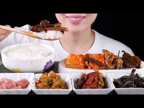 ASMR Rice In Water With Side Dishes | Korean Lazy Home Meal | Eating Sounds Mukbang