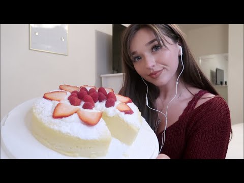 ASMR - Japanese Jiggly Cake (10,000 subscriber celebration)