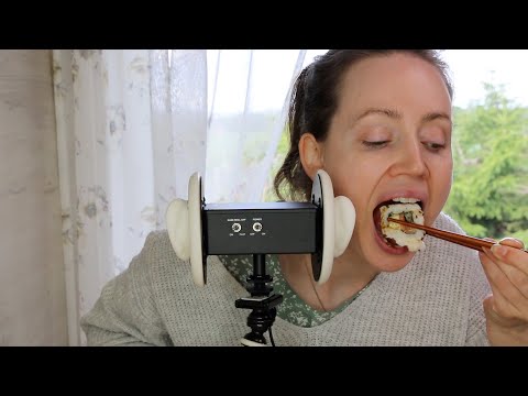 ASMR Eating Sounds 🍣 3Dio Ear To Ear Binaural | SUSHI | Mukbang 먹방 (No Talking)