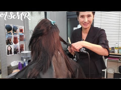미용실 ASMR  손상모 뿌리 매직 스트레이트   Damaged hair root magic straight/Korean hair salon