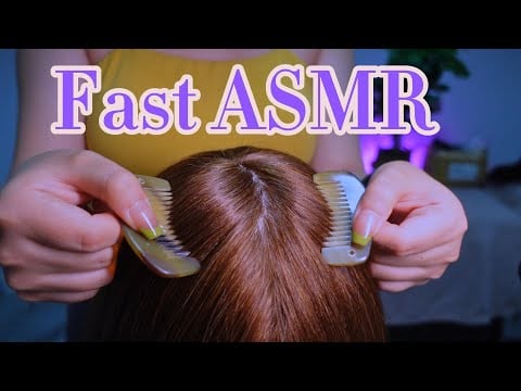 100% Tingle Fast & Aggressive ASMR Hair Brushing and Scalp Scratching with Long Nails