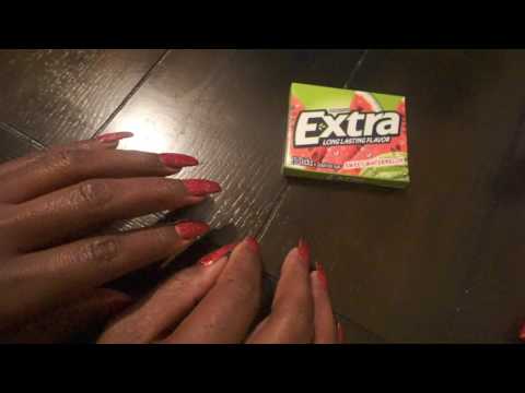 Eating Sounds ASMR Chewing Gum👅🍬 Request 💅🏽 Nail tapping