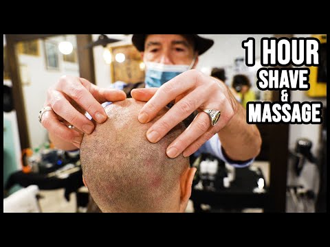 OLD SCHOOL ITALIAN BARBER 💈 1 HOUR SHAVE and HEAD MASSAGE 💈 ASMR NO TALKING