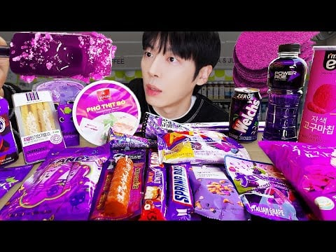ASMR MUKBANG | 편의점 퍼플 디저트 아이스크림 먹방 & 편의점 DESSERT GALAXY HONEY JELLY CANDY