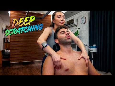 LADY TUGBA BODY SCRATCHING MASSAGE + CRACKS + HAIR WASH + ASMR Head,Back,Face,Chest,Arm,Palm massage