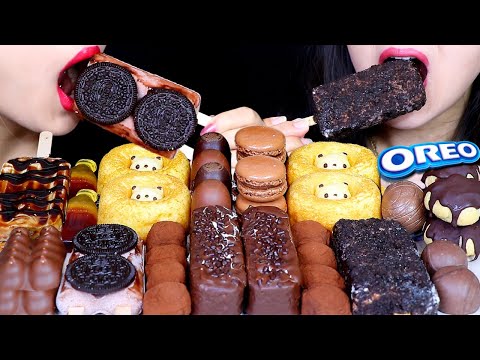 ASMR FAVORITE SOFT DESSERTS (CHOCOLATE MOCHI, OREO ICE CREAM, MARSHMALLOW, CAKE, BOBA ICE CREAM) 먹방