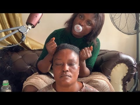 Asmr ✨reliving my mums headache, hair massage with bubble gum cracking