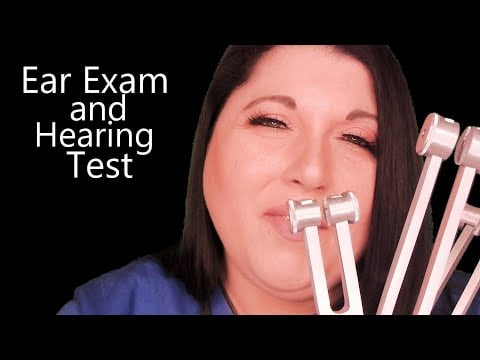 ASMR Ear Exam and Hearing Test (Gloves, Tuning Forks, Otoscope, Mouth Sounds, Typing) Medical RP