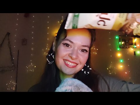 Asmr trying Greek snacks!!!(tapping, scratching, eating sounds)