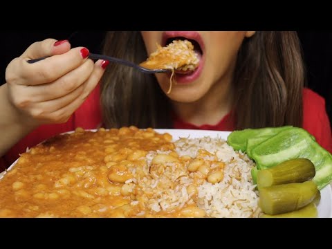 ASMR FASOLIE WITH RICE WHITE BEAN STEW PICKLES PEPPERS MUKBANG no talking CREMA ASMR #asmr #mukbang