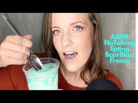 ASMR| Eating Taco Bell Baja Blast Freeze| No Talking