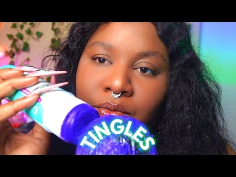 ASMR| Glue on microphone with long nails✨Brain melting trigger ✨🧠 