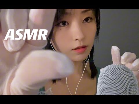 ASMR🎧｜Blue rubber medical gloves + white medical rubber gloves + black fishing net gloves +Rub hands