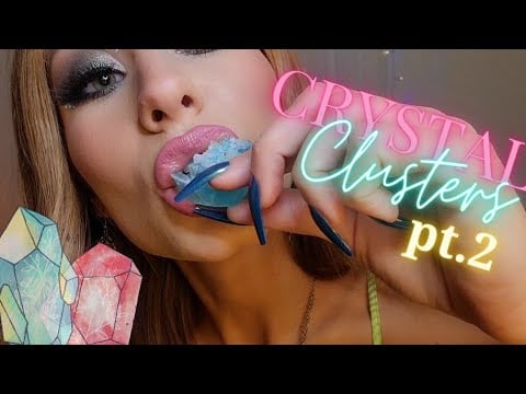 ASMR | 🍭 Edible Crystal CLUSTERS *Part 2* 💚✨️(EXTRA crunchy, mouthsounds)