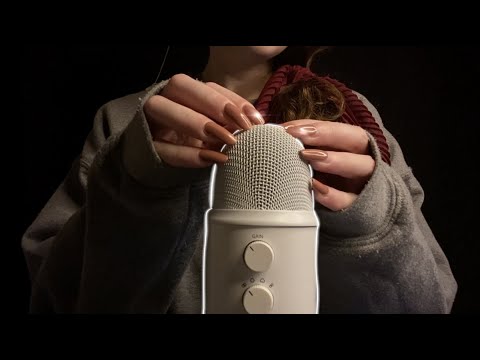 [ASMR] -No Talking- SUPER SLOW & SLEEPY!! Mic scratches + nail tapping