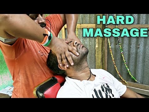 Hard massage by ratan barber | Head & upper body massage with tapping and Neck cracking asmr