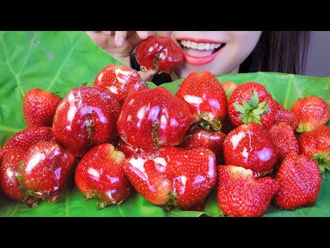 ASMR CANDIED FRUITS STRAWBERRY - TANGHULU MUKBANG - KẸO HỒ LÔ DÂU | LINH-ASMR