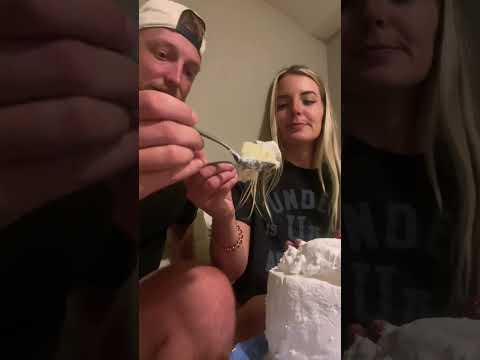 Trying Our Year Old Wedding Cake on Our First Anniversary 🎂🤍
