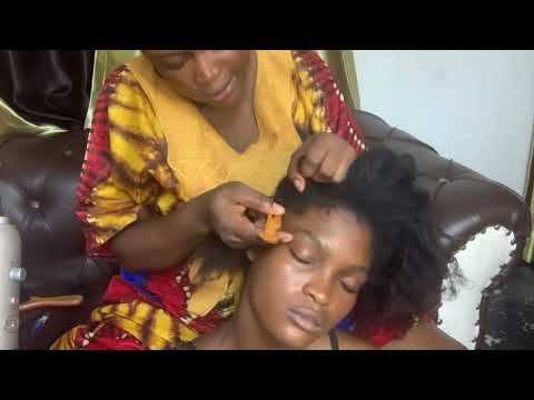 ASMR✨HAIR PARTING, SCRATCHING, APPLYING HAIR TREATMENTS ON MY SISTERS HAIR WITH GUM CRACKING SOUND.