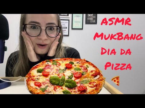 ASMR MukBang comendo Pizza #asmr #mukbang #mukbangbrasil #diadapizza