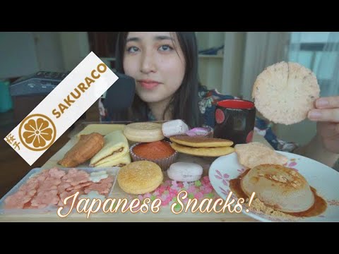 ASMR Eating Authentic Japanese Snacks🌸 #Sakuraco