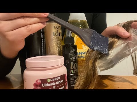 ASMR hair salon RP || colouring, washing & styling ur hair - no talking 