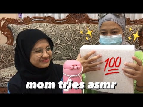 MY MOM TRIES DOING ASMR FOR THE FIRST TIME ❤️